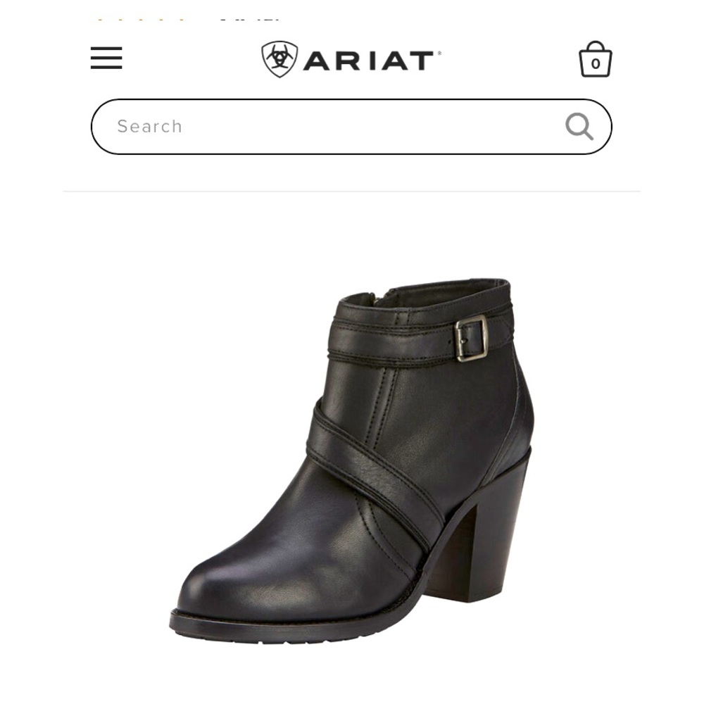 Ariat Ladies Ready To Go Equestrian Black Carbon Full Grain Leather Ankle Boots